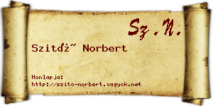 Szitó Norbert névjegykártya