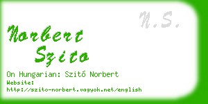 norbert szito business card